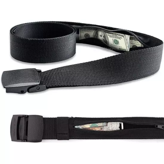 2PCS Travel Safety Belt Hidden Wallet Belt Cash Box Secure Anti-theft Pocket USA