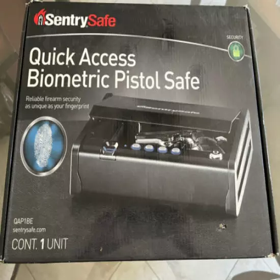 NEW SentrySafe QAP1BE Quick Access Biometric Pistol Safe - Black