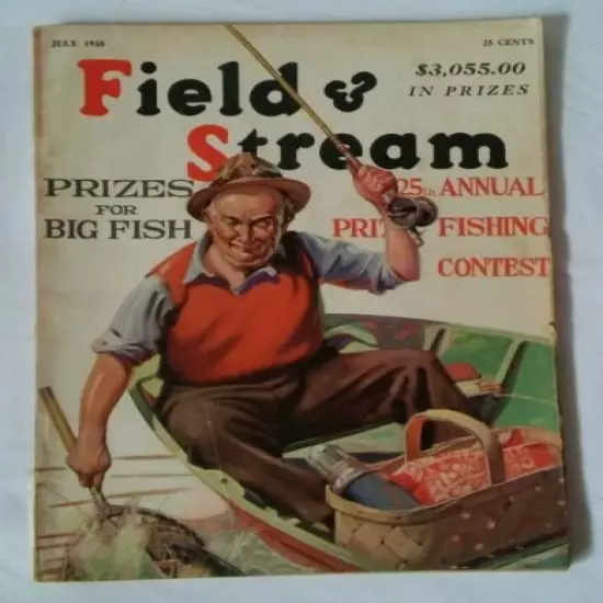 July 1935 Field & Stream 100 Pgs. Fortieth Year No 3 Hunting Fishing Ammo Liquor