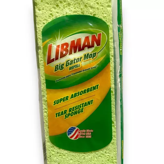 Libman Big Gator Mop Refill #03961 New Unopened USA Smoke Free Home