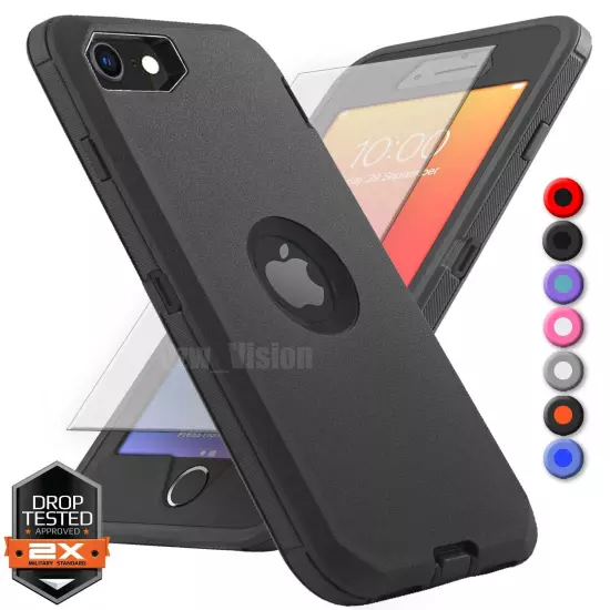 For Apple iPhone 6 7 8 Plus SE 2nd 3rd Shockproof Case Cover + Screen Protector