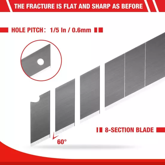 WORKPRO 18mm Snap-off Blades, SK5 Steel Replacement Blade Fits all 18mm Utili