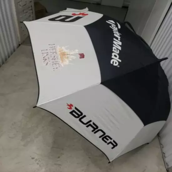 Rare TaylorMade Burner Hershey Links 62" Umbrella Black & White