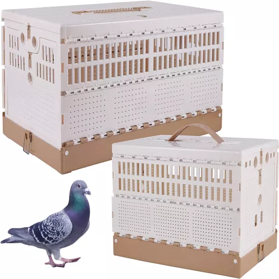 ✅ Plastic Folding Pigeon Cage, Portable Pet Bird Travel Cage Carrier Pigeon Cage