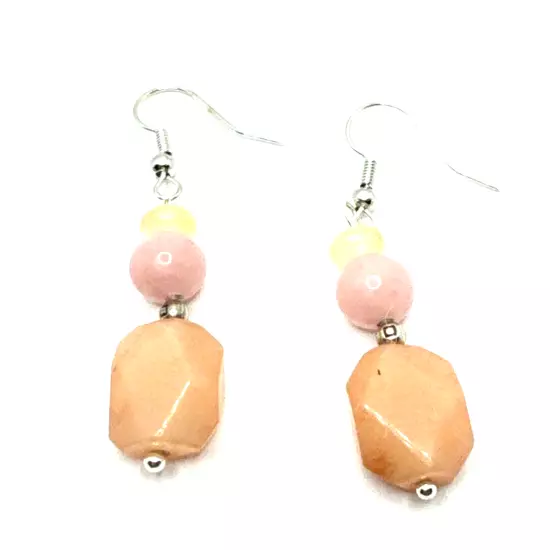 Brighton Paradise Garden Peach Pink Orange Stone Beads Custom Earrings