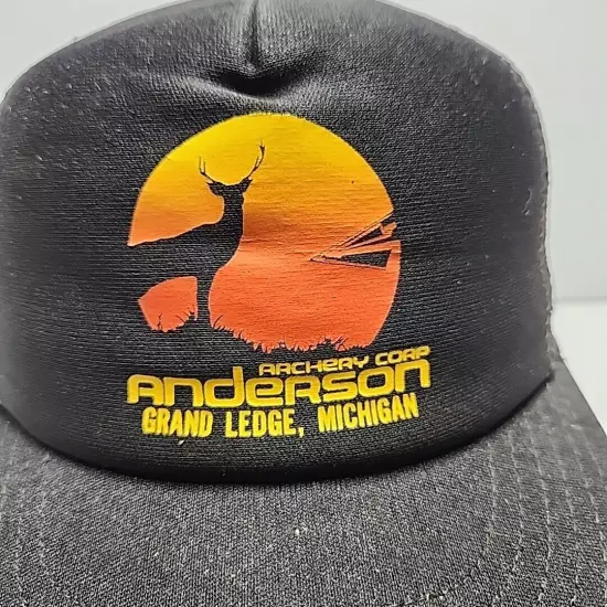 Vintage Anderson Archery Corp Mesh Trucker Snapback Hat Grand Ledge, MI