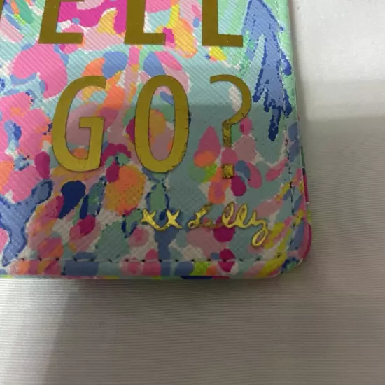 Lilly Pulitzer Shell We Go Passport Holder Designer Preppy Travel Wallet