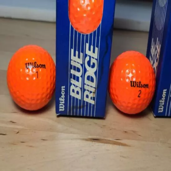 Vintage Dozen Wilson Blue Ridge Orange Golf Balls Unused With Box 