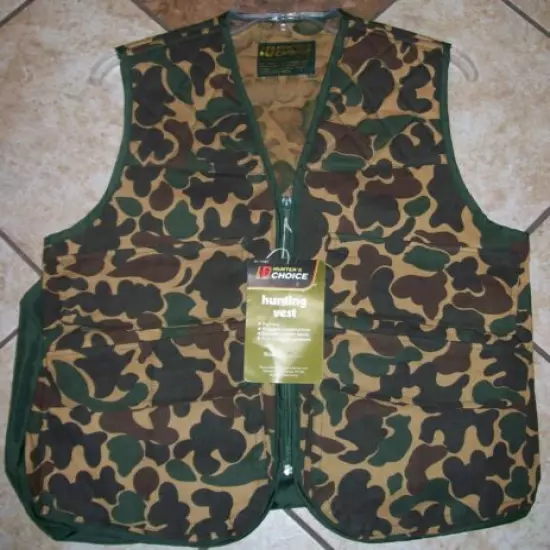 HUNTER'S CHOICE Duck Camo Hunting Shooting Vest 100% Cotton Canvas size Small