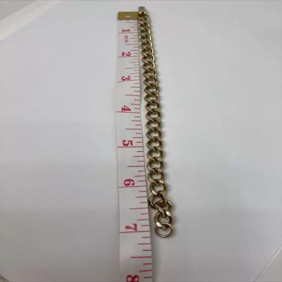 Men’s Yellow GOLD TONE Curb Chain Bracelet 7” Gold Tone