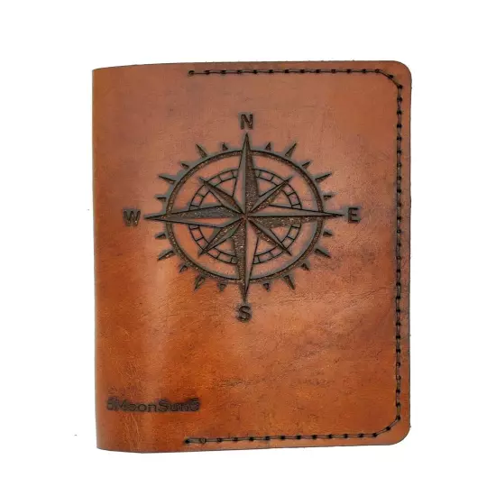 Genuine Full Grain Leather Passport Cover Field Notes Brown color leather 