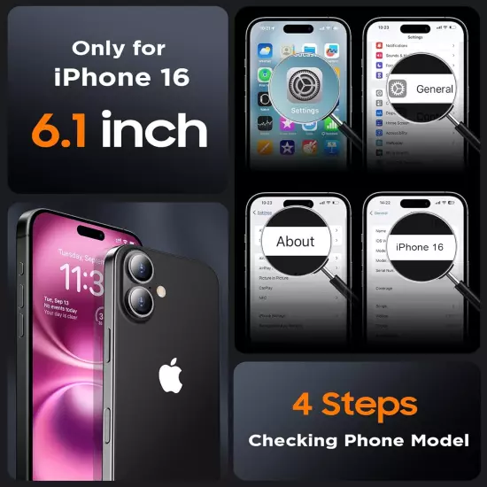 iPhone 16 Case Magnetic,Translucent, Full Screen-Camera Protection, Anti-Scratch