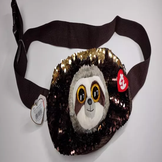 LEMUR SEQUIN FANNY BELT Bag NEW Ty RAVE PARTY (Fanny-pack) DANGLER Brown Animal