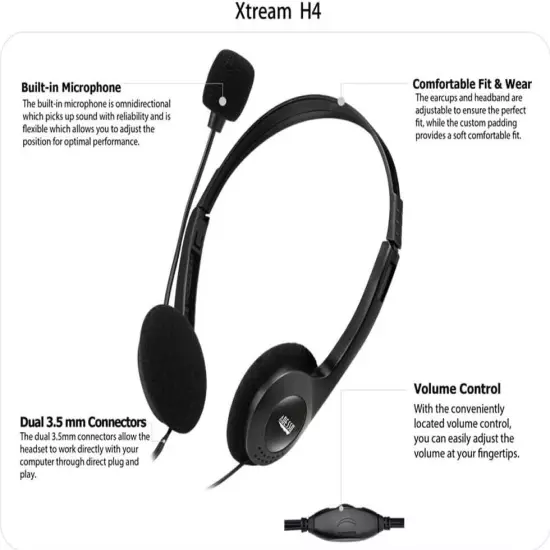 Comfortable Noise-Cancelling Headset with Volume Control for Clear Communication