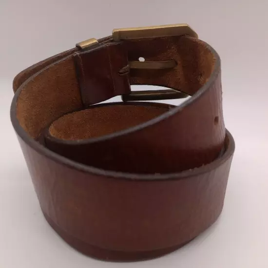 VINTAGE Coach 3127 Thick Wide Harness Leather Burnished Brown Belt Brass Mens 36