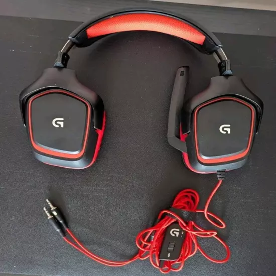 Logitech G230 Stereo Gaming Headset w/ Microphone PC - Black/Red 981-000541 