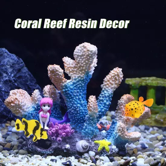 Aquarium Coral Reef Decor, Artificial Coral Reef Decor, Resin Coral Decoratio...