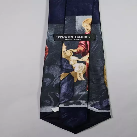 Jesus Christ Heals & Saves Men's Neck Tie Religious Christian Blue Necktie Gift