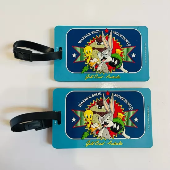 Vintage Warner Bros Looney Tunes Luggage Name Tags Bag Tags x2