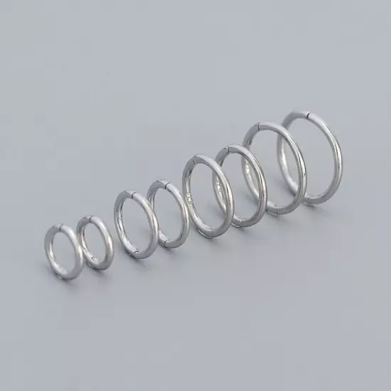 1-3Pcs 925 Stainless Steel Hinged Segment Hoop Ring Sleeper body Nose hoop