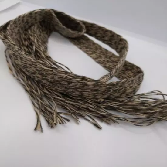 Item3292108 Powder horn strap belt pewter and natural twist flax 33" x1"