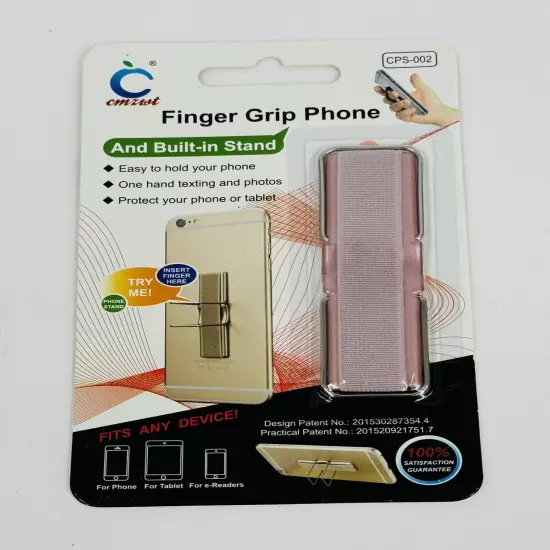 Smartphones Finger Grip Stand Strap CPS-002 Cell Phone Holder Adhesive PINK