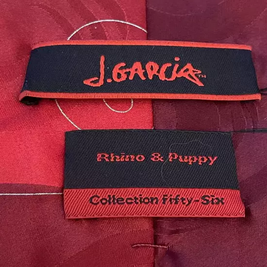 J. Garcia Rhino & Puppy Collection Fifty Six Red Burgundy Black 100% Silk China