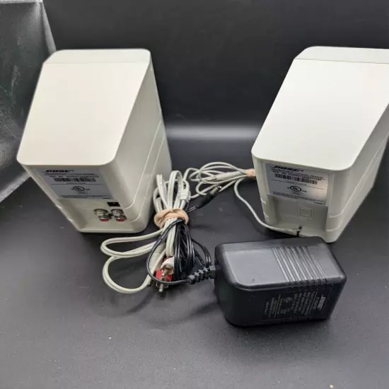 BOSE MEDIAMATE White Computer Speaker Pair Tested Working