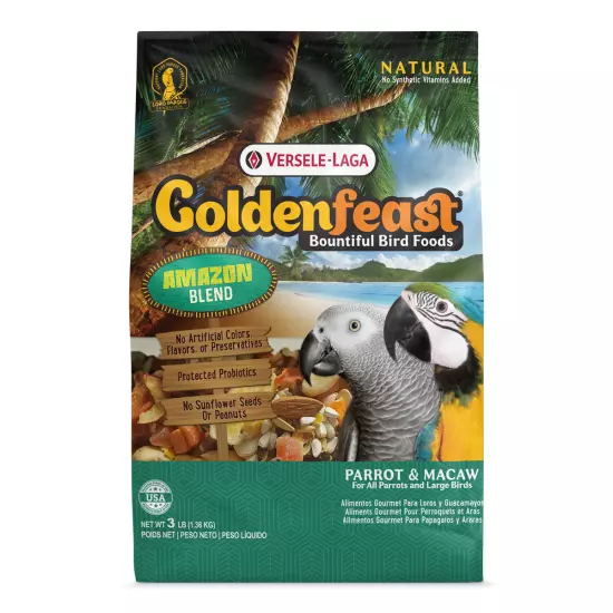 Versele-Laga Goldenfeast Amazon Blend - Parrot & Macaw Food - 3 lb bag