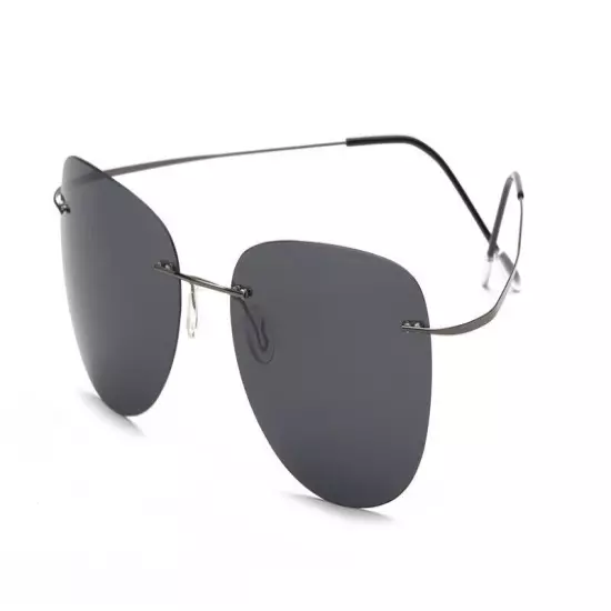 Polarize Sunglasses Titanium Silhouette Light Brand Designer Rimless Men Eyewear