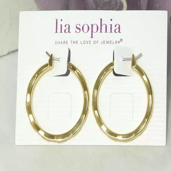 Beautiful Lia Sophia "TRENDCAST" Hoop Earrings, Gold Toned, NWT *VERY POPULAR*