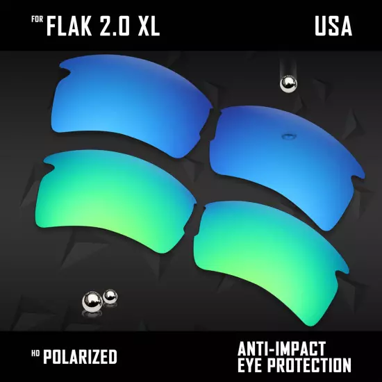 Anti Scratch Polarized Replacement Lenses for-Oakley Flak 2.0 XL OO9188 Options