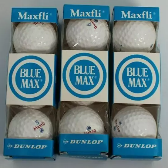 Vintage 9 Maxfli Dunlop BLUE MAX Golf Balls White NOS