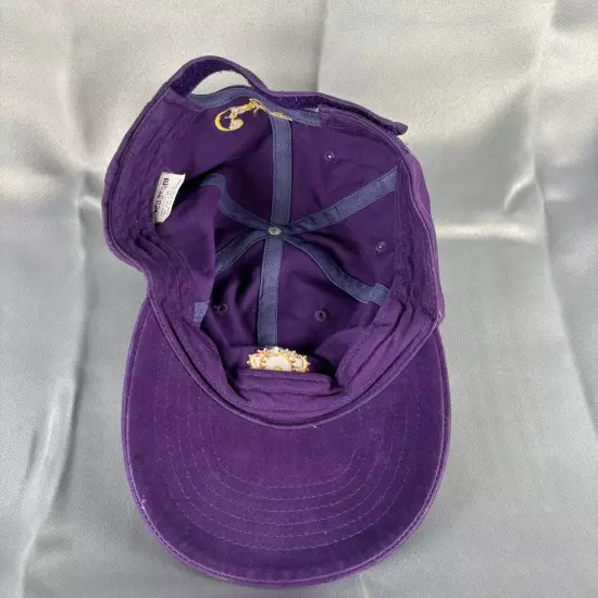 Crown Royal Hat Black Purple Script Logo Crown Embroidered Strapback