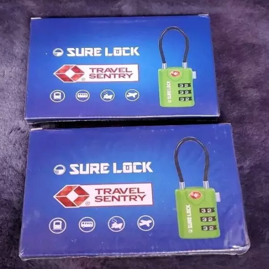 Sure Lock Green TSA Approved Luggage Lock (8 Lock Bundle) 2 Boxes