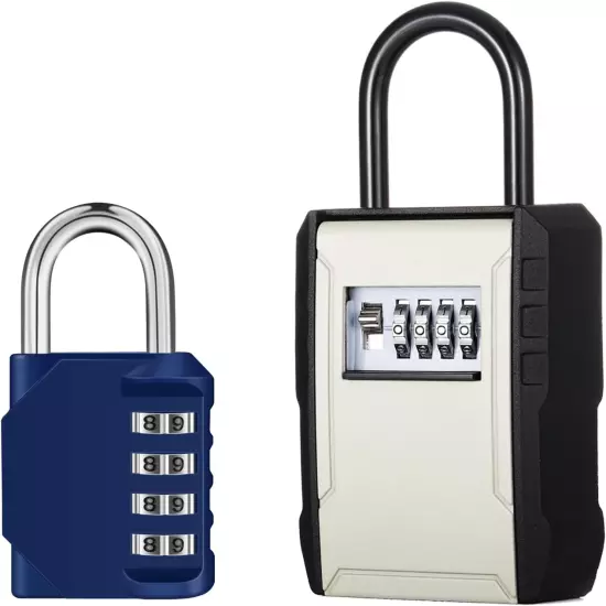 Combination Locker Lock, 4 Digit Outdoor Padlock for Gym, School, Gates, Doors, 