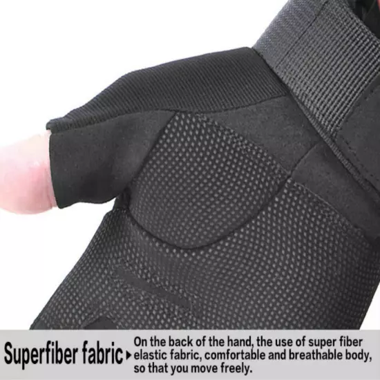 Fingerless Half-Finger Tactical Gloves Motorcycle Driving Gloves Riding Gloves