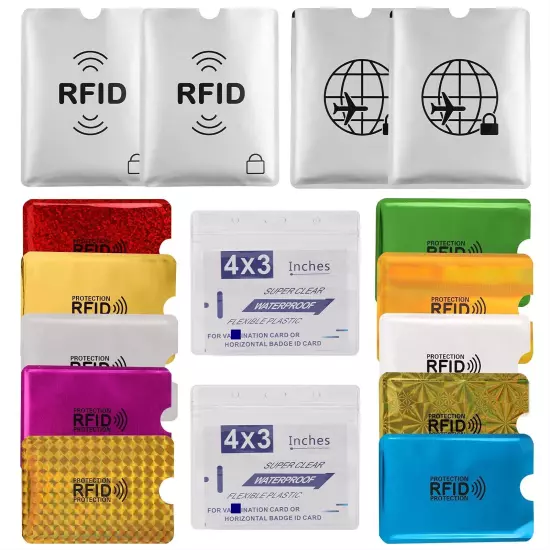 16 RFID Blocking Sleeves Envelopes(10 Credit Card Holders&4 Passport Protectors)