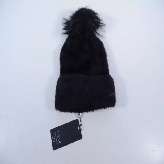 Calia by Carrie Underwood Black Fuzzy Soft Pom Beanie Hat CAC7018 One Size New