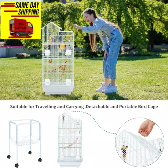 YITAHOME 62 Inch Metal Bird Cage, Large Parakeet Cages for Parrot, Cockatiel, Lo