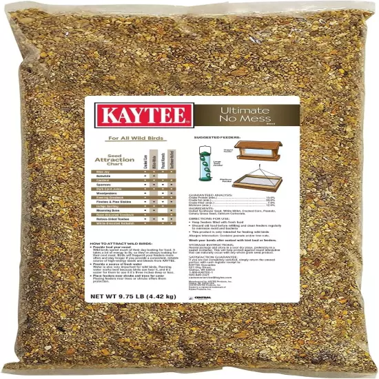 Kaytee Wild Bird Ultimate No Mess Wild Bird Food Seed for Cardinals, Finches, Ch