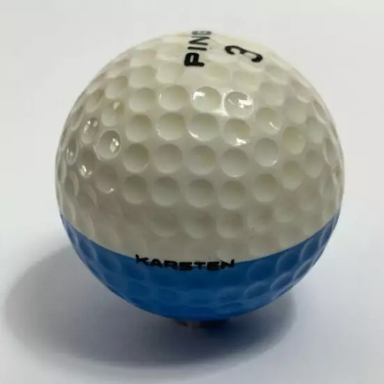 Vintage Ping Karsten Two Tone Golf Ball - Blue & White