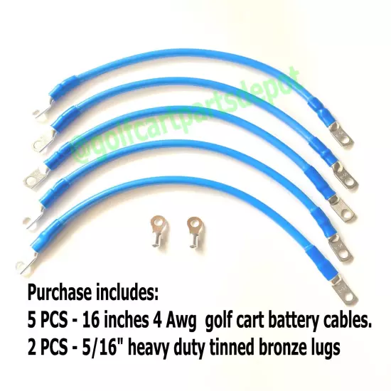 5pc-Golf Cart Battery Cables Set for Club Car DS &Yamaha G2 G8 G9 36V Cart Parts