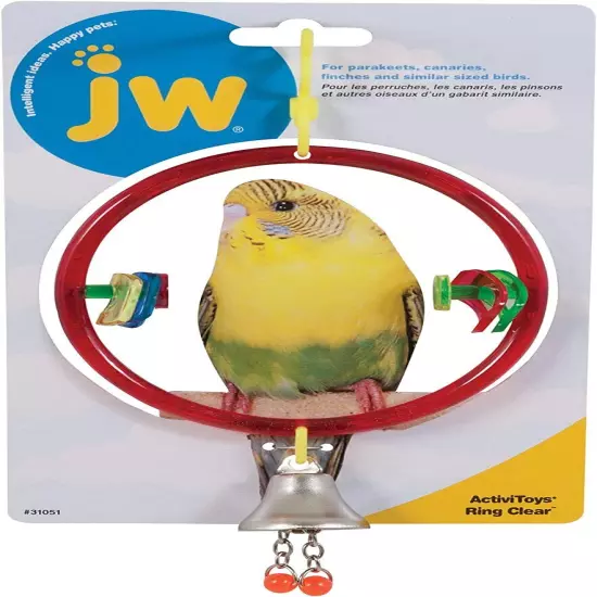 JW Pet Activitoy Ring Clear Brightly Colored Hanging Ring Bird Toy - 3 Pack