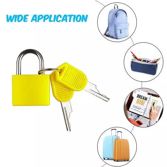 Suitcase Locks with Key Small Luggage Padlocks Metal Padlocks Mini Keyed Padlock