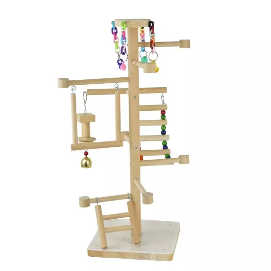 Wood Bird Playground Tabletop Parrots Playgyms Conures Play Stands Perches Pr...