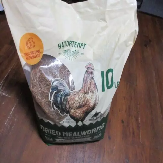 Hatortempt Dried Mealworms 10 lbs Premium Organic Non-GMO for Chickens Feed