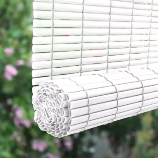 Indoor Outdoor Window Blinds Sun Shade Vertical White 36 48 60 96 Roll Up Patio