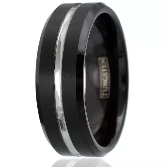 6/8mm Tungsten Carbide Defend the Line Wedding Band Ring 8-Plated Colors