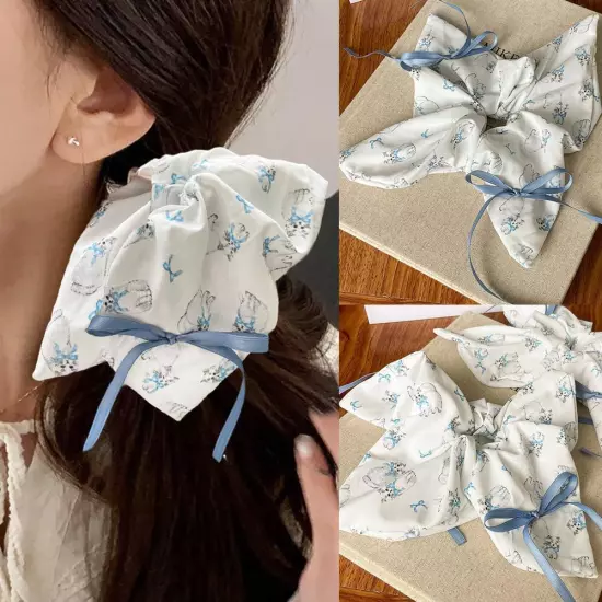 Bow knot square scarf hair band Scarf Hair Ponytail Elastic Hairband Rope~